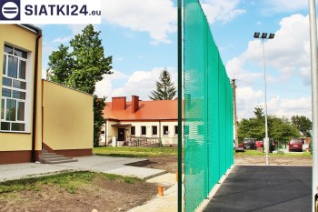 Siatki Myślenice - Zielone siatki ze sznurka na ogrodzeniu boiska orlika dla terenów Myślenic